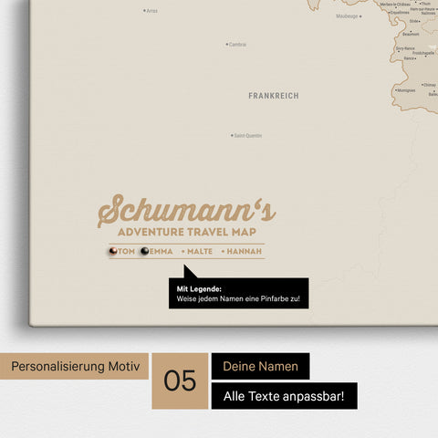 Benelux Push Pin Map TRAVEL® (Pinboard) – Gold