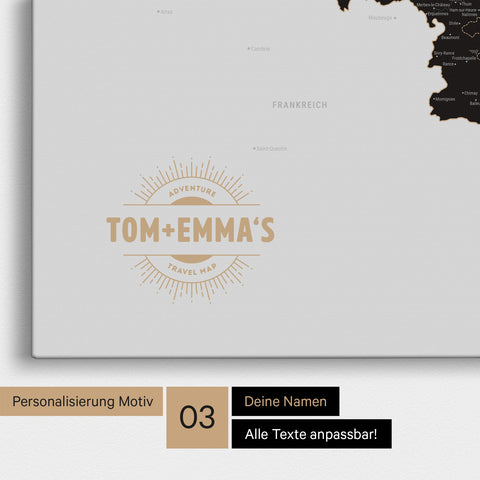 Benelux Push Pin Map TRAVEL® (Pinboard) – Light Black