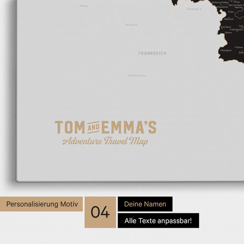 Benelux Push Pin Map TRAVEL® (Pinboard) – Light Black