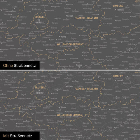 Benelux Push Pin Map TRAVEL® (Pinboard) – Light Gray