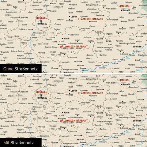 Benelux Push Pin Map TRAVEL® (Pinboard) – Multicolor Classic