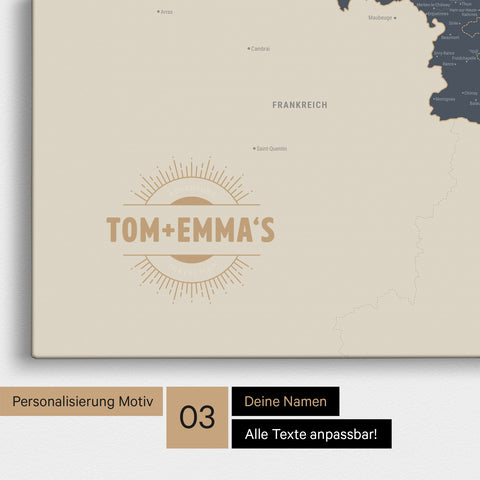 Benelux Push Pin Map TRAVEL® (Pinboard) – Navy Light