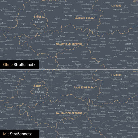 Benelux Push Pin Map TRAVEL® (Pinboard) – Navy Light