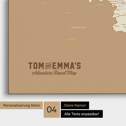 Benelux Push Pin Map TRAVEL® (Pinboard) – Treasure Gold