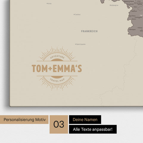 Benelux Push Pin Map TRAVEL® (Pinboard) – Warmgray