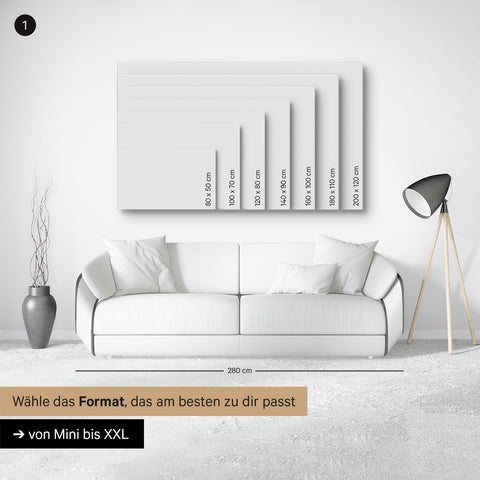 Visualisatie van alle mogelijke canvasformaten van Breuer's TRAVEL wereldkaarten