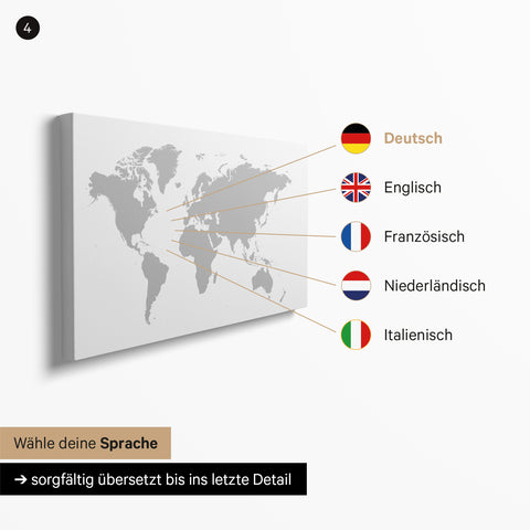 Wereldkaart ANTARCTICA® Canvas Prikbord – Multicolor Mat