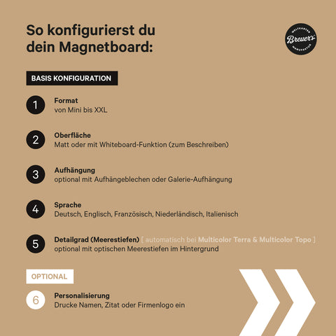 Magnetische wereldkaart TRAVEL® magnetenbord – Multicolor Beige