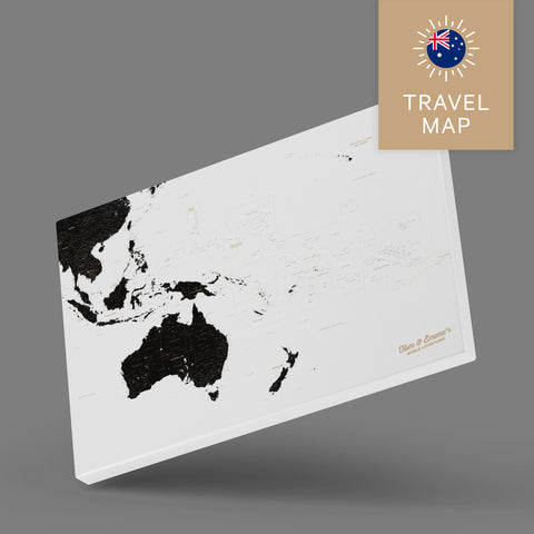 Kollektion Australien und Ozeanien Landkarten als Pinn-Leinwand mit Personalisierung