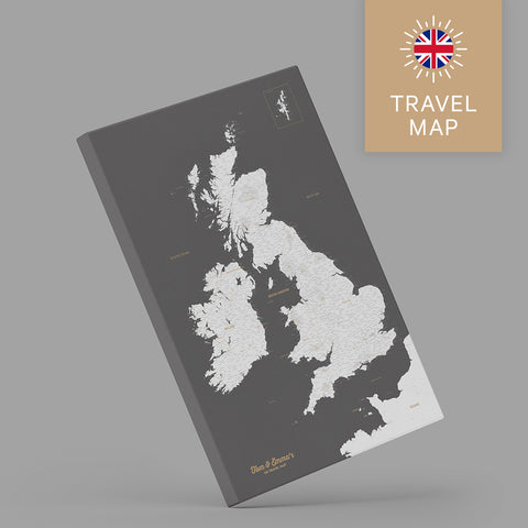 Kollektion England- und Schottland Landkarten als Pinn-Leinwand mit Personalisierung