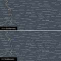 DACH-Karte Leinwand in Navy Light wahlweise mit oder ohne Straßennetz