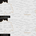 DACH-Karte Leinwand in Light Black wahlweise mit oder ohne Straßennetz