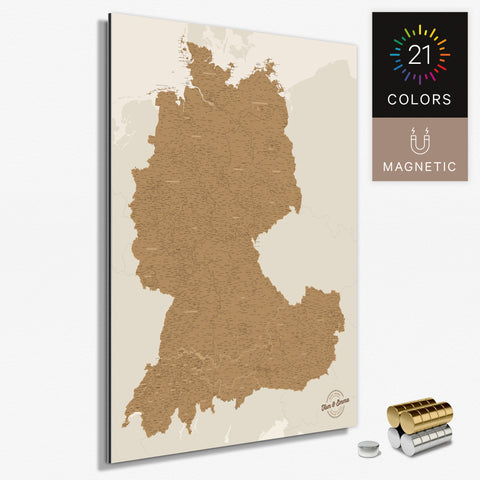 Magnetische DACH-Karte als Magnetboard zum Pinnen und Markieren von Reisezielen kaufen