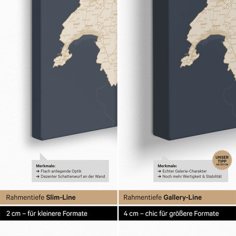 DACH Region Map TRAVEL® Push Pin Canvas – Hale Navy