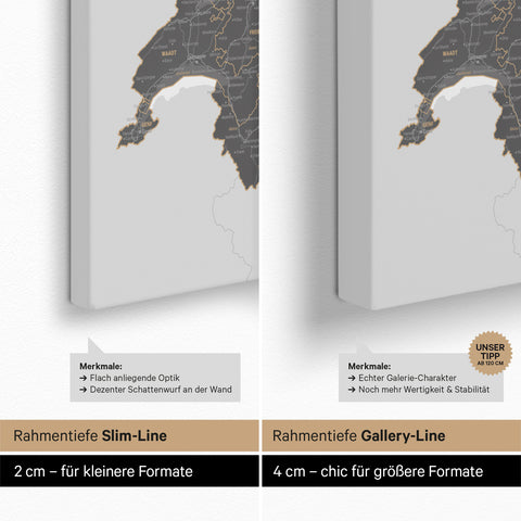 DACH Region Map TRAVEL® Push Pin Canvas – Light Gray