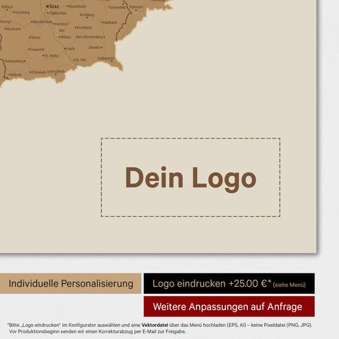 DACH Region Map TRAVEL® Premium Poster – in 21 colors