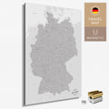Magnetische Deutschland-Karte in Coolgray (Hellgrau) als Magnetboard zum Pinnen und Markieren von Reisezielen kaufen