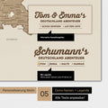 Magnetboard Deutschland-Karte in Multicolor Brown mit Personalisierung als Logo mit Familiennamen