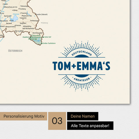 Magnetboard mit Deutschland-Karte in Multicolor Classic mit rundem Logo als Personalisierung