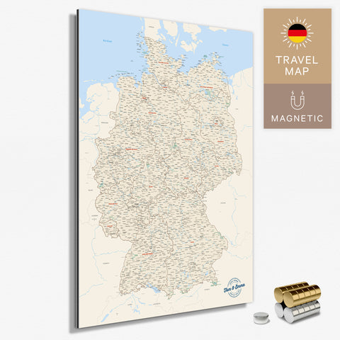 Magnetische Deutschland-Karte in Multicolor Classic als Magnetboard zum Pinnen und Markieren von Reisezielen kaufen