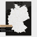 Neutrale und schlichte Ausführung einer magnetischen Deutschland-Karte in Schwarz-Weiss