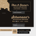 Magnetboard Deutschland-Karte in Sonar Black mit Personalisierung als Logo mit Familiennamen