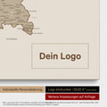 Deutschland-Karte als Pinn-Leinwand in Desert Sand (Beige) mit Eindruck eines Firmenlogos