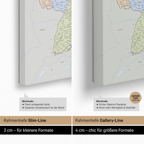 Germany Map TRAVEL® Push Pin Canvas – Multicolor Atlas (Political Map)