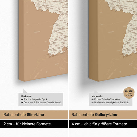 Germany Map TRAVEL® Push Pin Canvas – Treasure Gold