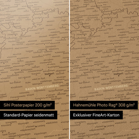 Duitsland-kaart TRAVEL® Premium Poster – Brons