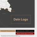 Deutschland-Karte als Poster in Dunkelgrau mit Eindruck eines Firmenlogos