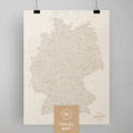 Deutschland-Karte als Poster in Gold zum Pinnen und Markieren von Reisezielen kaufen