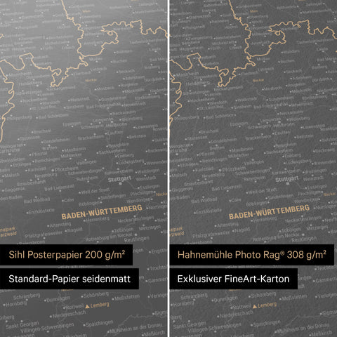 Duitsland-kaart TRAVEL® Premium Poster – Lichtgrijs