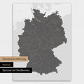 Neutrale und schlichte Standard-Ausführung einer Deutschland-Karte als Poster in Light Gray