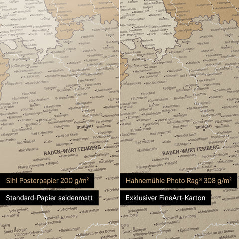 Germany Map TRAVEL® Premium Poster – Multicolor Beige