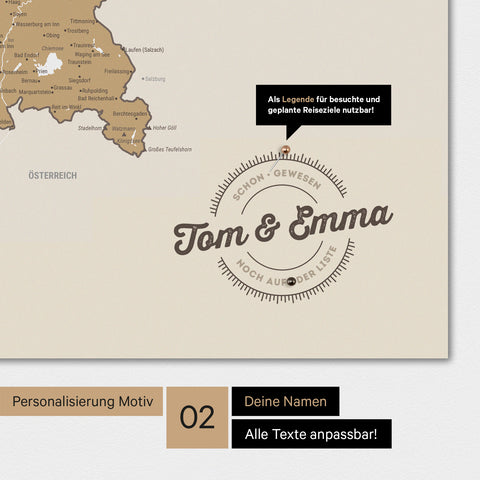 Germany Map TRAVEL® Premium Poster – Multicolor Beige