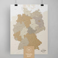 Deutschland-Karte als Poster in Multicolor Beige zum Pinnen und Markieren von Reisezielen kaufen