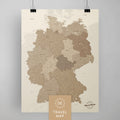 Deutschland-Karte als Poster in Multicolor Brown zum Pinnen und Markieren von Reisezielen kaufen