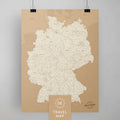 Deutschland-Karte als Poster in Treasure Gold zum Pinnen und Markieren von Reisezielen kaufen