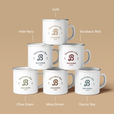 Personalisierte Emaille-Tassen in 6 Druckfarben