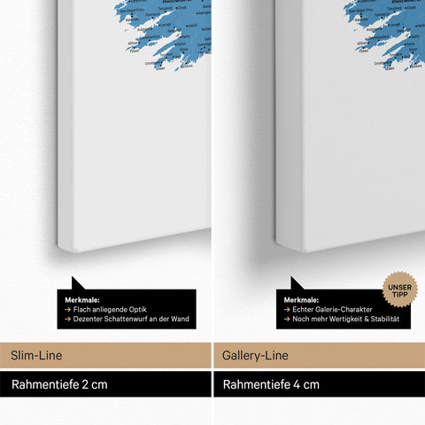 UK England & Ireland Map TRAVEL® Push Pin Map – Ocean Blue