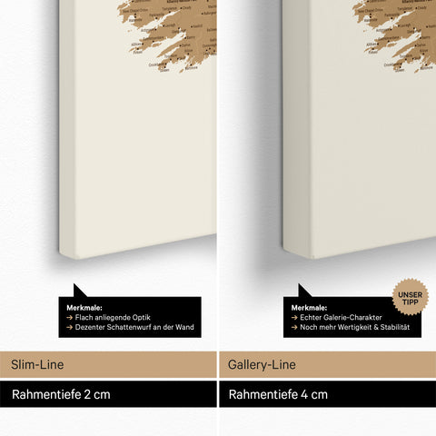 UK England & Ireland Map TRAVEL® Push Pin Map – Bronze