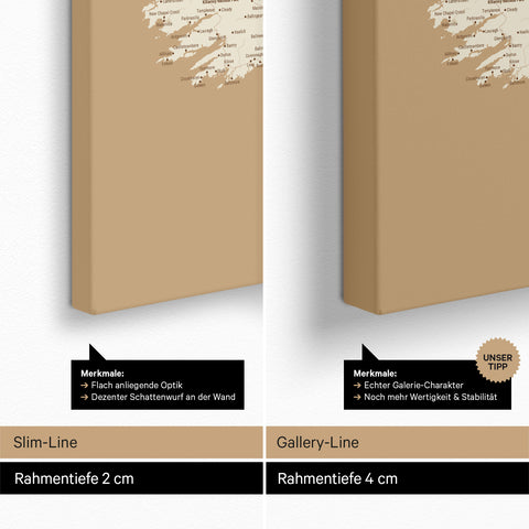 UK England & Ireland Map TRAVEL® Push Pin Map – Treasure Gold