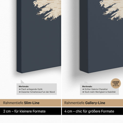 UK England & Ireland Map TRAVEL® Push Pin Map – Hale Navy (Dark Blue)