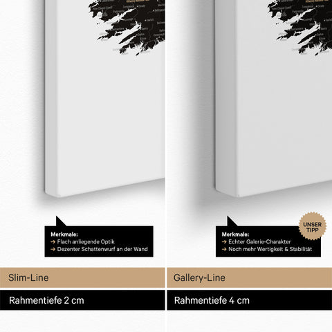 UK England & Ireland Map TRAVEL® Push Pin Map – Light Black (White-Black)