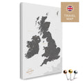 England & Great Britain map with Ireland in Light Gray as a Push Pin Map canvas for pinning and marking travel destinations