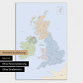 Neutrale Ausführung einer England-Karte in Farbe Multicolor Atlas ohne Personalisierung