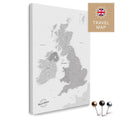 England- & Großbritannien-Karte mit Irland in Farbe Multicolor Gray als Pinnwand Leinwand zum Pinnen und Markieren von Reisezielen