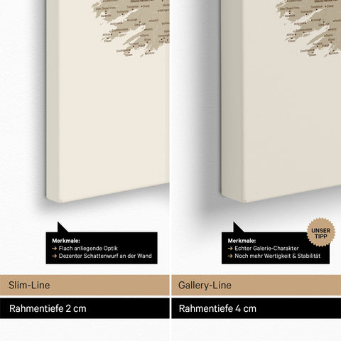 UK England & Ireland Map TRAVEL® Push Pin Map – Desert Sand (Beige)