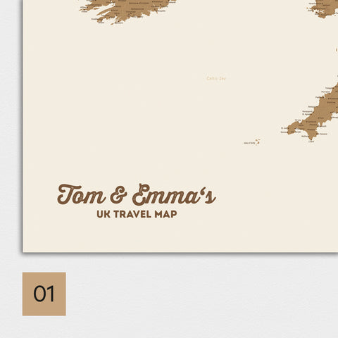 England (Great Britain) & Ireland map TRAVEL® magnetic board – in 21 colors